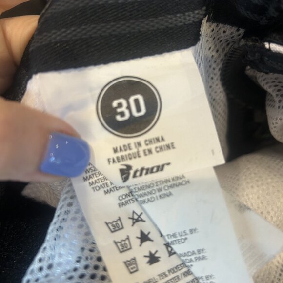 THOR Motorcycle Motocross Riding Pants Size 30 Black and White - Picture 7 of 12